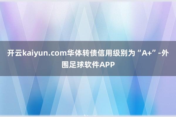 开云kaiyun.com华体转债信用级别为“A+”-外围足球软件APP