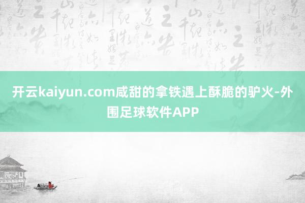 开云kaiyun.com咸甜的拿铁遇上酥脆的驴火-外围足球软件APP