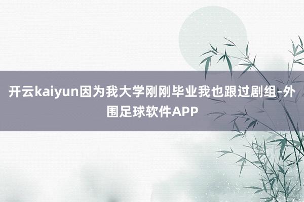 开云kaiyun因为我大学刚刚毕业我也跟过剧组-外围足球软件APP