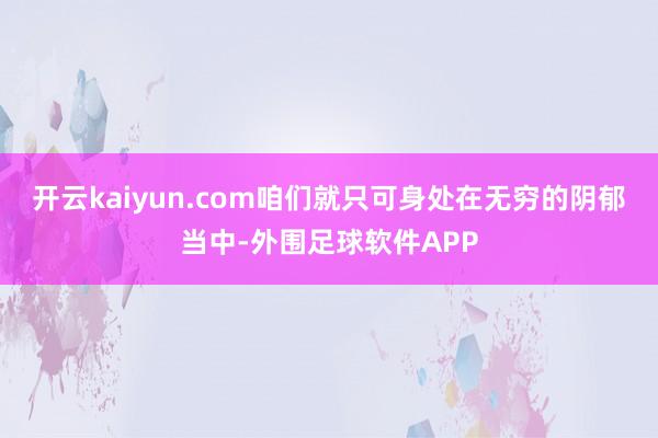 开云kaiyun.com咱们就只可身处在无穷的阴郁当中-外围足球软件APP