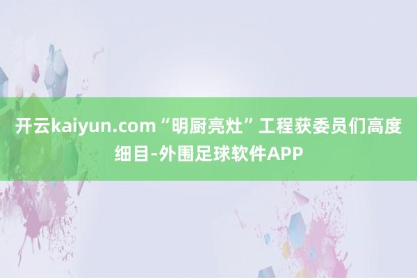 开云kaiyun.com“明厨亮灶”工程获委员们高度细目-外围足球软件APP