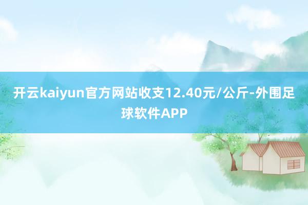开云kaiyun官方网站收支12.40元/公斤-外围足球软件APP