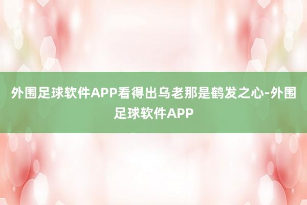 外围足球软件APP看得出乌老那是鹤发之心-外围足球软件APP