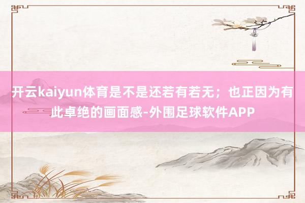 开云kaiyun体育是不是还若有若无；也正因为有此卓绝的画面感-外围足球软件APP