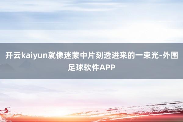 开云kaiyun就像迷蒙中片刻透进来的一束光-外围足球软件APP