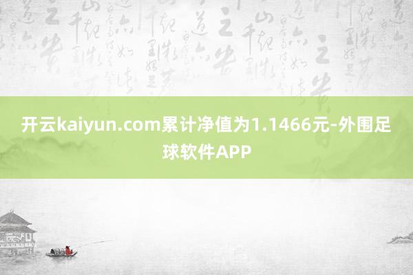 开云kaiyun.com累计净值为1.1466元-外围足球软件APP