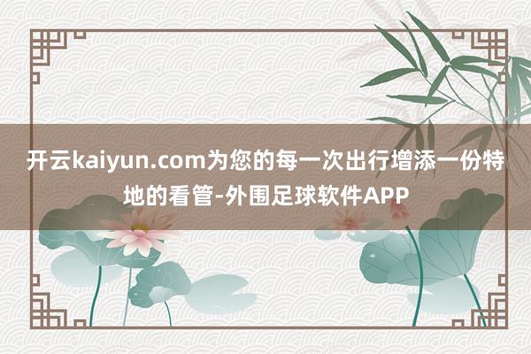 开云kaiyun.com为您的每一次出行增添一份特地的看管-外围足球软件APP