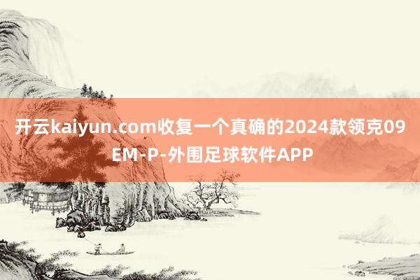 开云kaiyun.com收复一个真确的2024款领克09 EM-P-外围足球软件APP