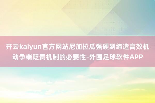 开云kaiyun官方网站尼加拉瓜强硬到缔造高效机动争端贬责机制的必要性-外围足球软件APP