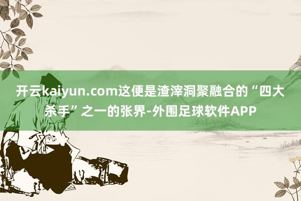 开云kaiyun.com这便是渣滓洞聚融合的“四大杀手”之一的张界-外围足球软件APP