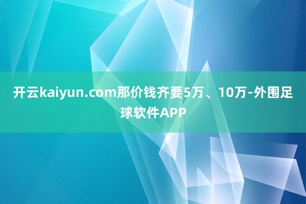 开云kaiyun.com那价钱齐要5万、10万-外围足球软件APP