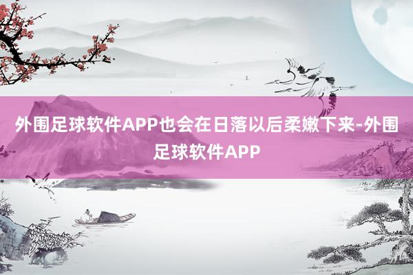 外围足球软件APP也会在日落以后柔嫩下来-外围足球软件APP