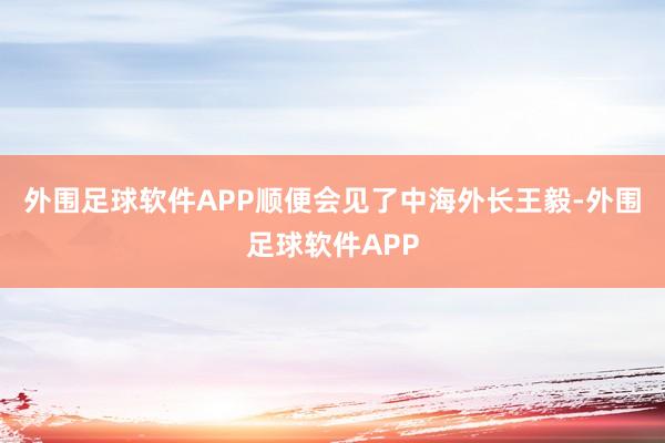 外围足球软件APP顺便会见了中海外长王毅-外围足球软件APP