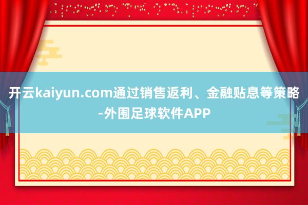 开云kaiyun.com通过销售返利、金融贴息等策略-外围足球软件APP
