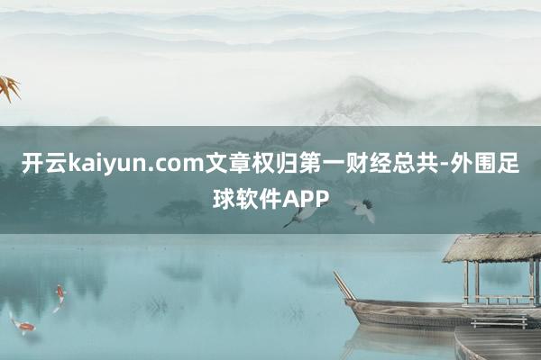 开云kaiyun.com文章权归第一财经总共-外围足球软件APP