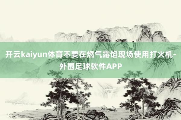 开云kaiyun体育不要在燃气露馅现场使用打火机-外围足球软件APP