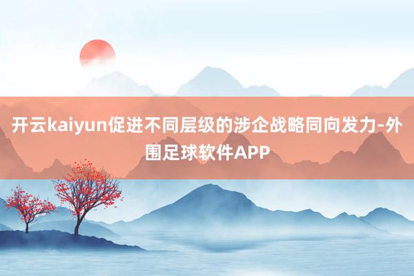 开云kaiyun促进不同层级的涉企战略同向发力-外围足球软件APP