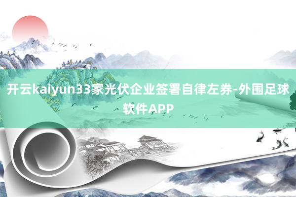 开云kaiyun33家光伏企业签署自律左券-外围足球软件APP