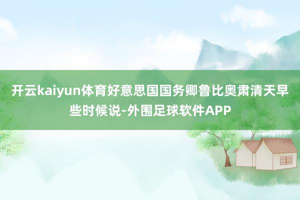 开云kaiyun体育好意思国国务卿鲁比奥肃清天早些时候说-外围足球软件APP