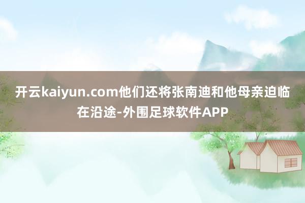 开云kaiyun.com他们还将张南迪和他母亲迫临在沿途-外围足球软件APP