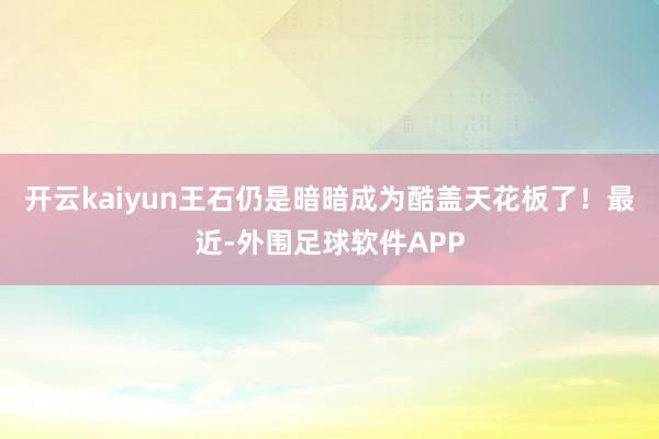 开云kaiyun王石仍是暗暗成为酷盖天花板了！最近-外围足球软件APP