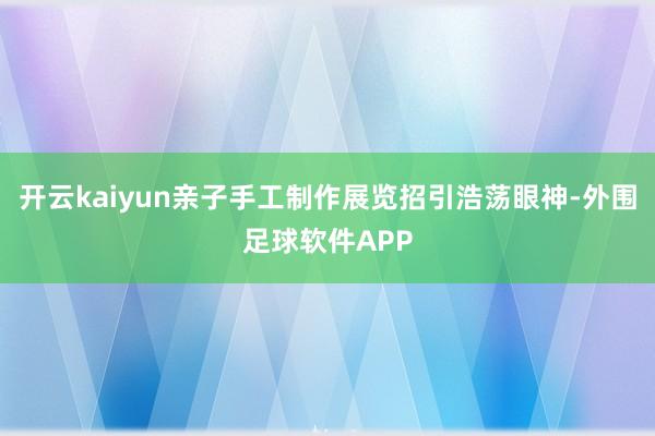 开云kaiyun亲子手工制作展览招引浩荡眼神-外围足球软件APP