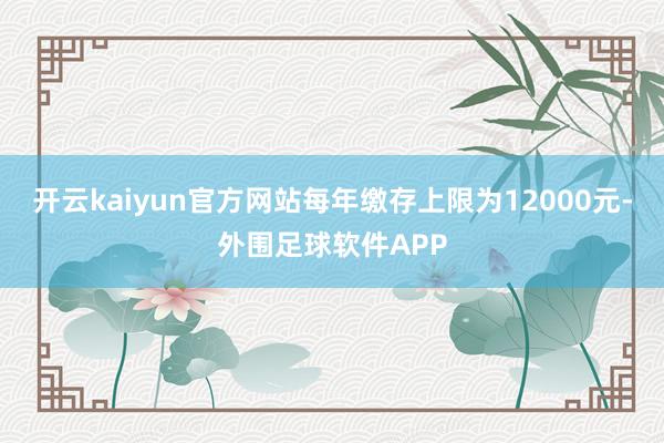 开云kaiyun官方网站每年缴存上限为12000元-外围足球软件APP