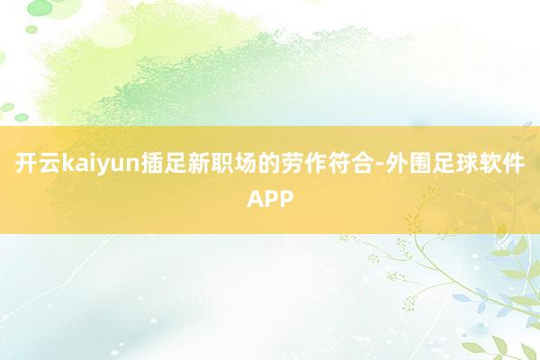 开云kaiyun插足新职场的劳作符合-外围足球软件APP