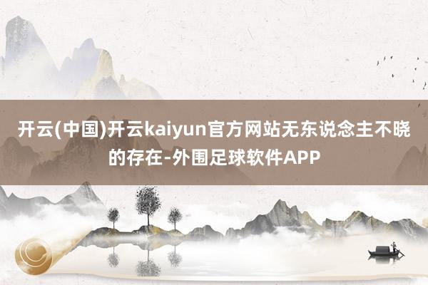 开云(中国)开云kaiyun官方网站无东说念主不晓的存在-外围足球软件APP