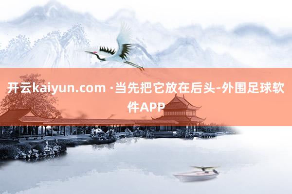 开云kaiyun.com ·当先把它放在后头-外围足球软件APP