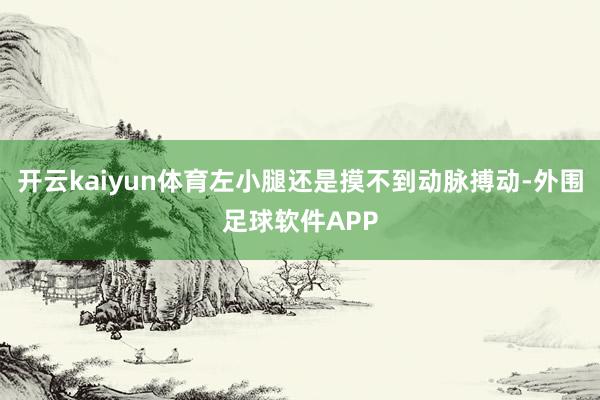 开云kaiyun体育左小腿还是摸不到动脉搏动-外围足球软件APP