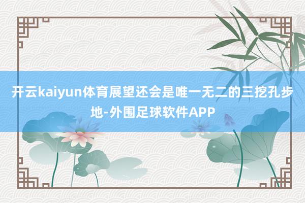 开云kaiyun体育展望还会是唯一无二的三挖孔步地-外围足球软件APP