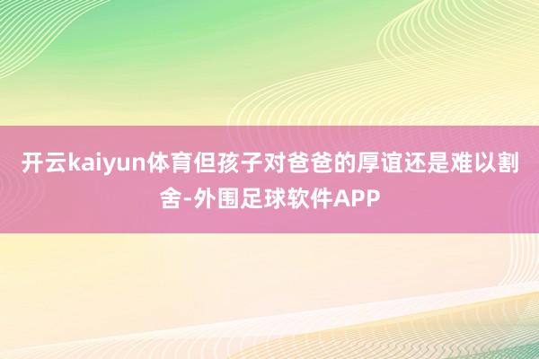 开云kaiyun体育但孩子对爸爸的厚谊还是难以割舍-外围足球软件APP