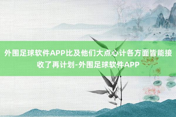 外围足球软件APP比及他们大点心计各方面皆能接收了再计划-外围足球软件APP