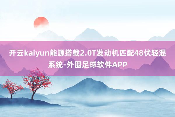 开云kaiyun能源搭载2.0T发动机匹配48伏轻混系统-外围足球软件APP