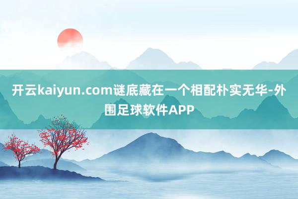 开云kaiyun.com谜底藏在一个相配朴实无华-外围足球软件APP