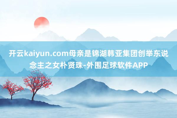 开云kaiyun.com母亲是锦湖韩亚集团创举东说念主之女朴贤珠-外围足球软件APP