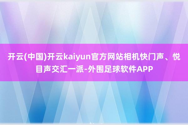开云(中国)开云kaiyun官方网站相机快门声、悦目声交汇一派-外围足球软件APP