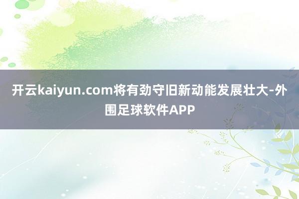 开云kaiyun.com将有劲守旧新动能发展壮大-外围足球软件APP