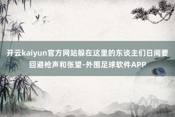 开云kaiyun官方网站躲在这里的东谈主们日间要回避枪声和张望-外围足球软件APP