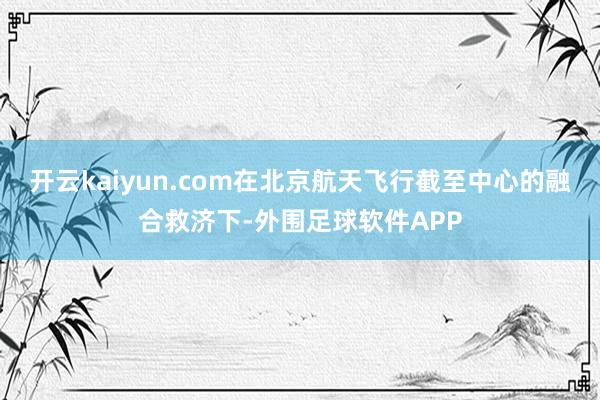 开云kaiyun.com在北京航天飞行截至中心的融合救济下-外围足球软件APP