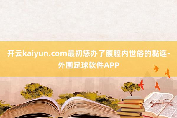 开云kaiyun.com最初惩办了腹腔内世俗的黏连-外围足球软件APP