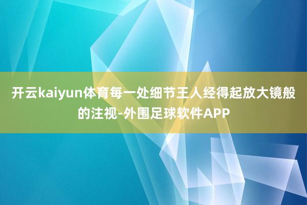 开云kaiyun体育每一处细节王人经得起放大镜般的注视-外围足球软件APP