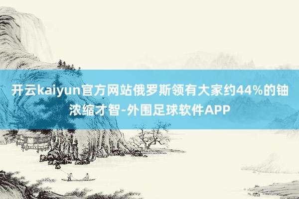 开云kaiyun官方网站俄罗斯领有大家约44%的铀浓缩才智-外围足球软件APP