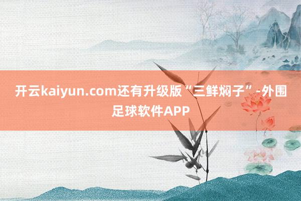 开云kaiyun.com还有升级版“三鲜焖子”-外围足球软件APP