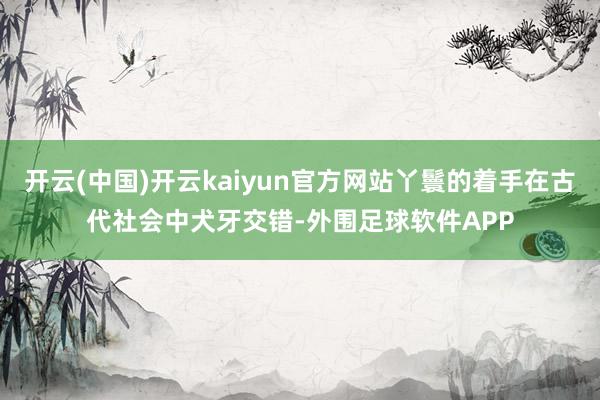 开云(中国)开云kaiyun官方网站丫鬟的着手在古代社会中犬牙交错-外围足球软件APP