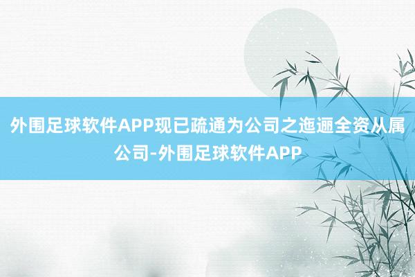 外围足球软件APP现已疏通为公司之迤逦全资从属公司-外围足球软件APP