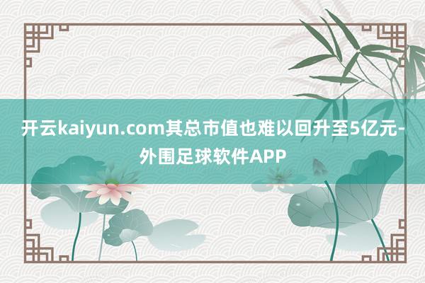 开云kaiyun.com其总市值也难以回升至5亿元-外围足球软件APP