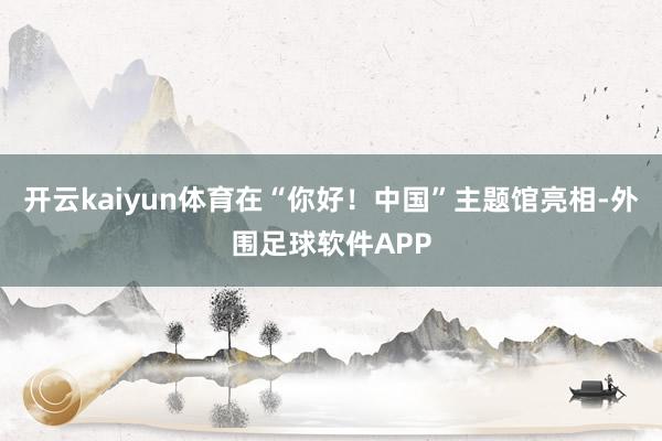 开云kaiyun体育在“你好！中国”主题馆亮相-外围足球软件APP