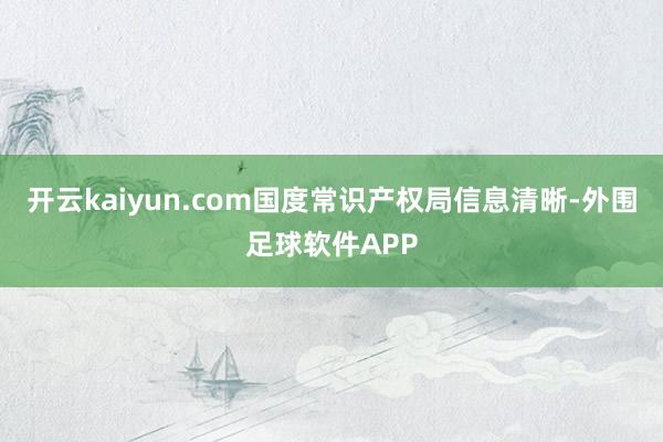 开云kaiyun.com国度常识产权局信息清晰-外围足球软件APP